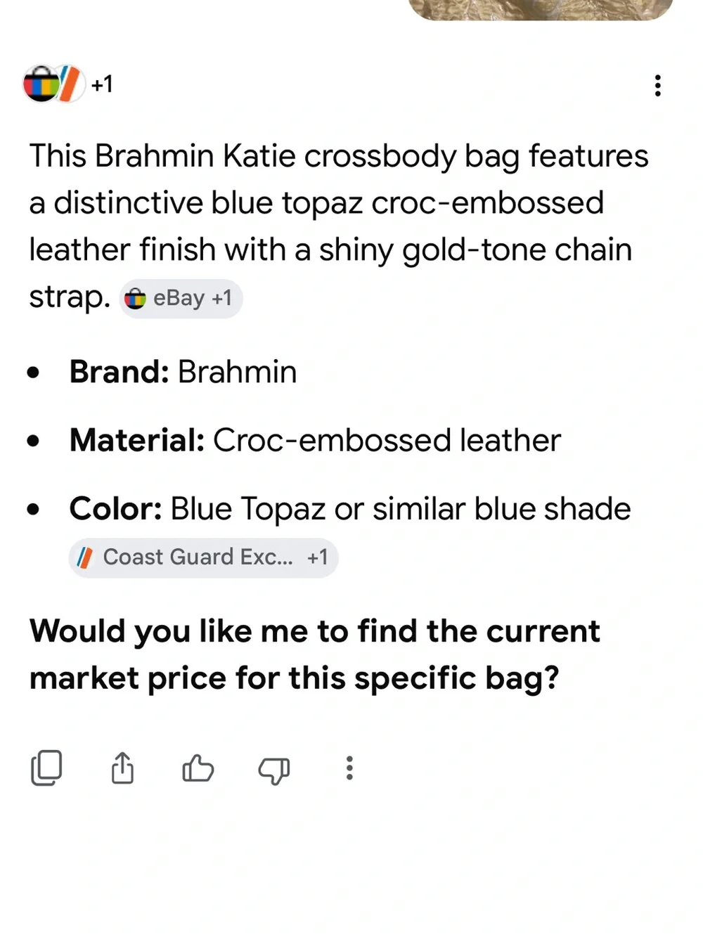 Metallic Blue Croc-Embossed Chain Shoulder Bag